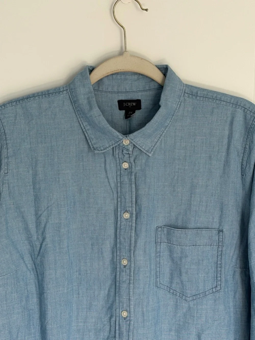 NEW J. Crew Light Chambray Signature Fit Button-Down Shirt plus 2X 39751